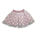 Alice Pi Gonna Tinta Unita Con Tulle E Ricami Rosa Per Neonata