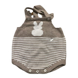Chicco Pagliaccetto In Maglia Fantasia A Righe Beige Per Neonata