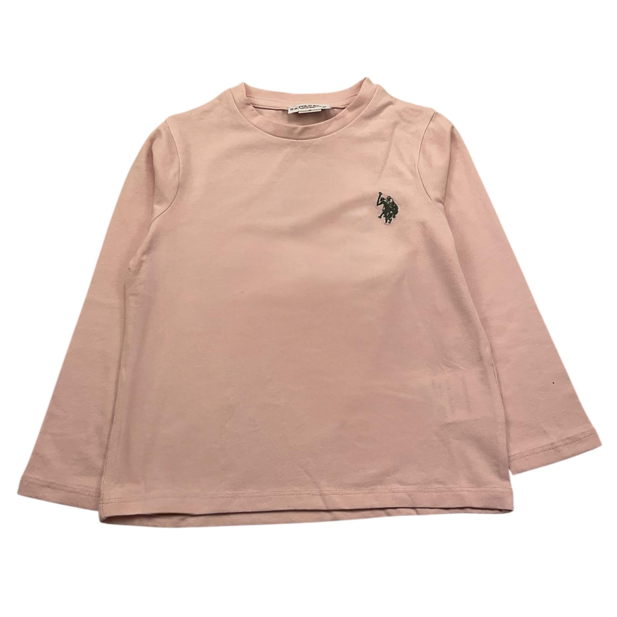 U.S. POLO ASSN shirt girocollo tinta unita con logo Rosa per Bambina US40668 ROSA U.S. POLO ASSN 