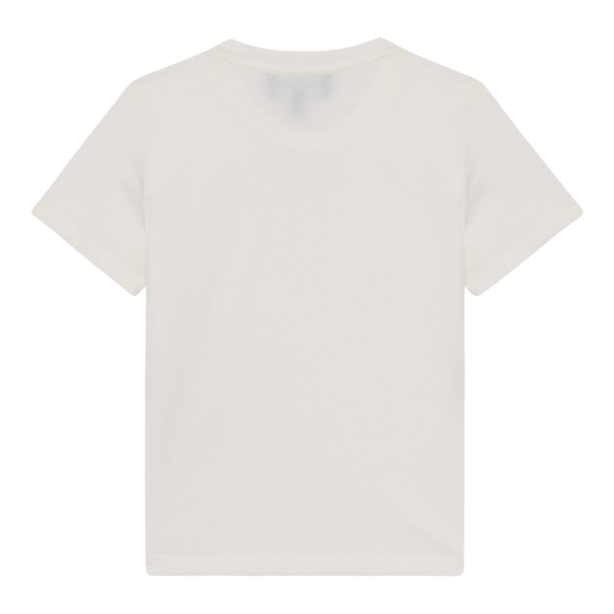 Emporio Armani T-Shirt Girocollo Tinta Unita con Stampa per Neonato EB000419 PANNA EMPORIO ARMANI 