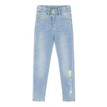 Monnalisa Jeans Tinta Unita con Girovita Regolabile per Bambina 199400 AZZURRO MONNALISA 