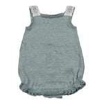 Paz Rodriguez Pagliaccetto Giromanica Tinta Unita con Ricami per Neonata 022122674 VERDE PAZ RODRIGUEZ 