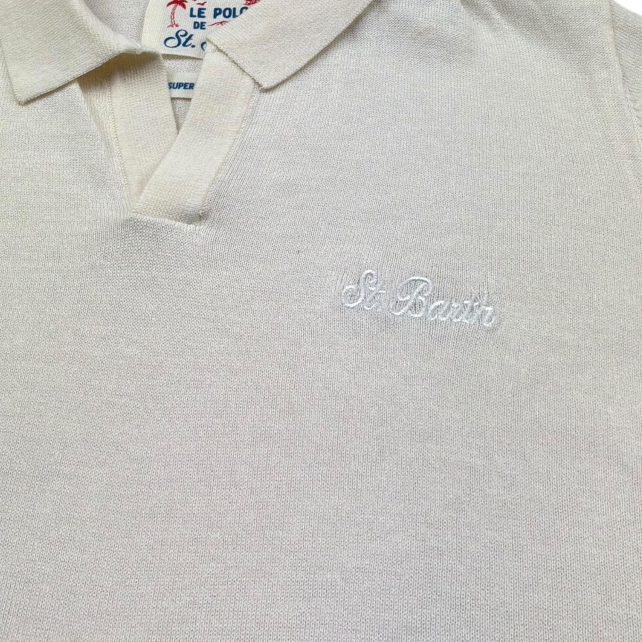 Saint Barth Polo Tinta Unita Mezza Manica per Bambino 00095L BEIGE SAINT BARTH 