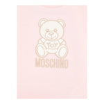 Moschino T-Shirt Girocollo Tinta Unita con Orso per Neonata MFM047 ROSA MOSCHINO 