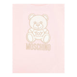 Moschino T-Shirt Girocollo Tinta Unita con Orso per Neonata MFM047 ROSA MOSCHINO 