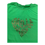 Gaelle T-Shirt Girocollo Tinta Unita con Brillantini per Bambina 2491T0155 VERDE GAELLE 
