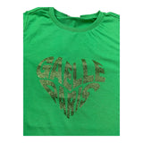 Gaelle T-Shirt Girocollo Tinta Unita con Brillantini per Bambina 2491T0155 VERDE GAELLE 