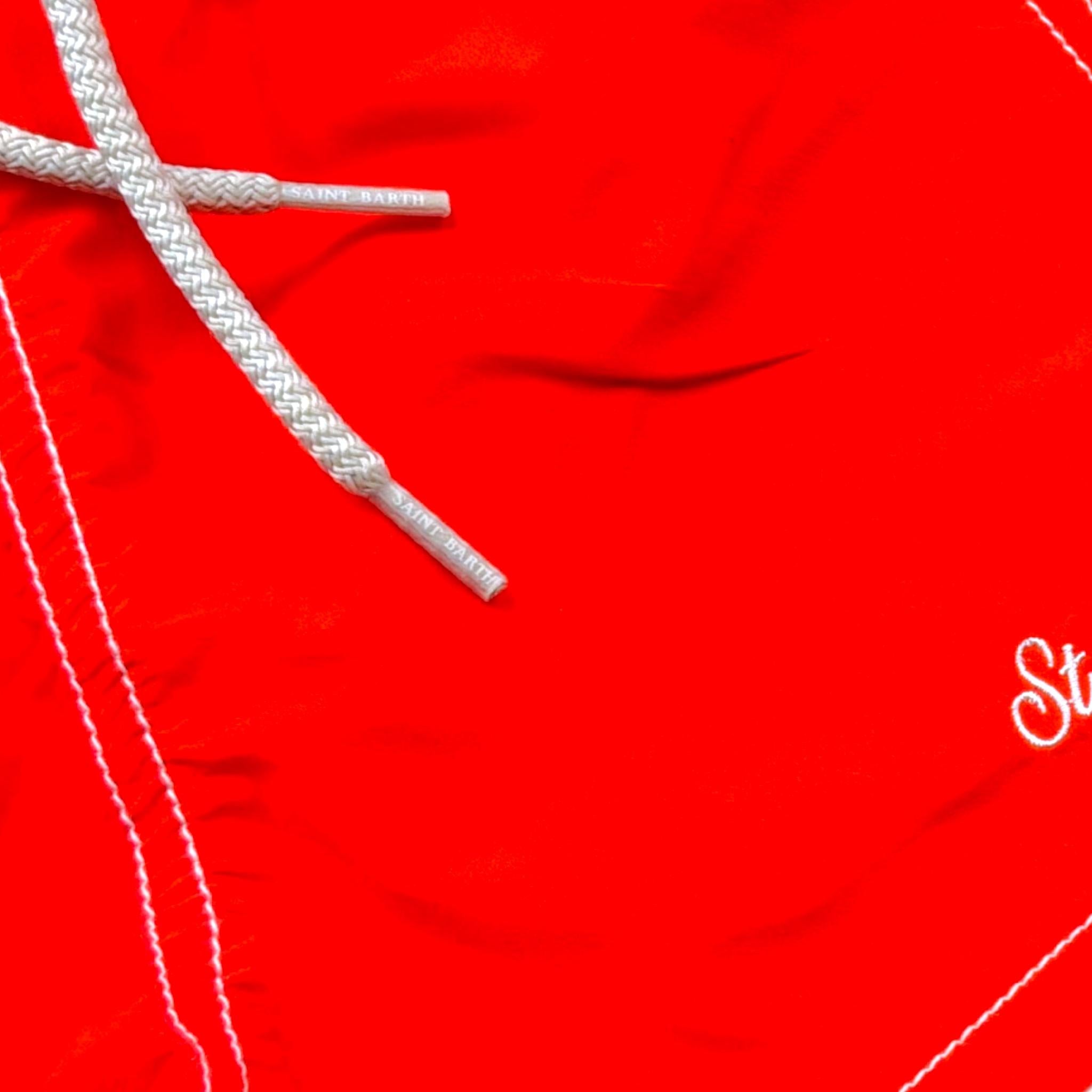 Saint Barth Costume Tinta Unita  per Bambino PATMOS ROSSO SAINT BARTH 