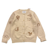 SAINT BARTH cardigan tinta unita con stampa Beige per Bambina BLL005 BEIGE SAINT BARTH 