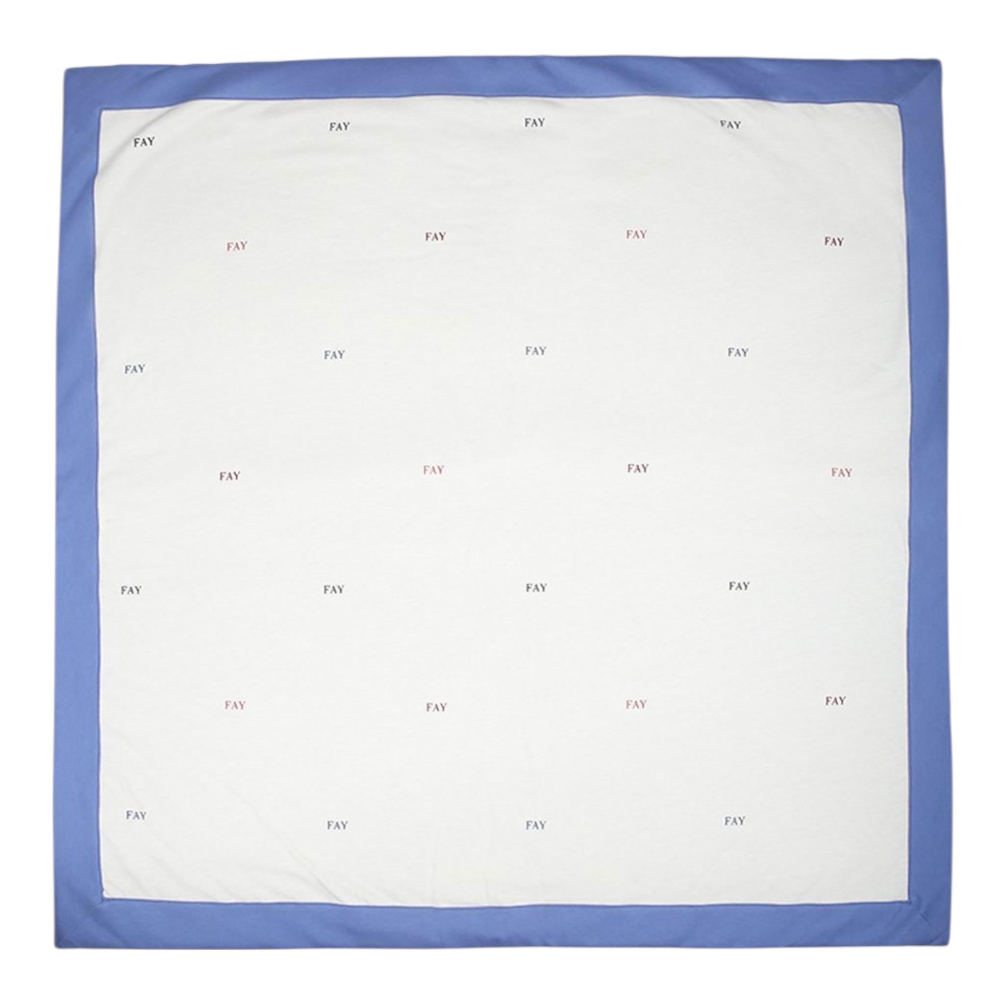 Fay Coperta Bicolore con Stampa per Neonato FV0510 BIANCO/AZZURRO FAY 