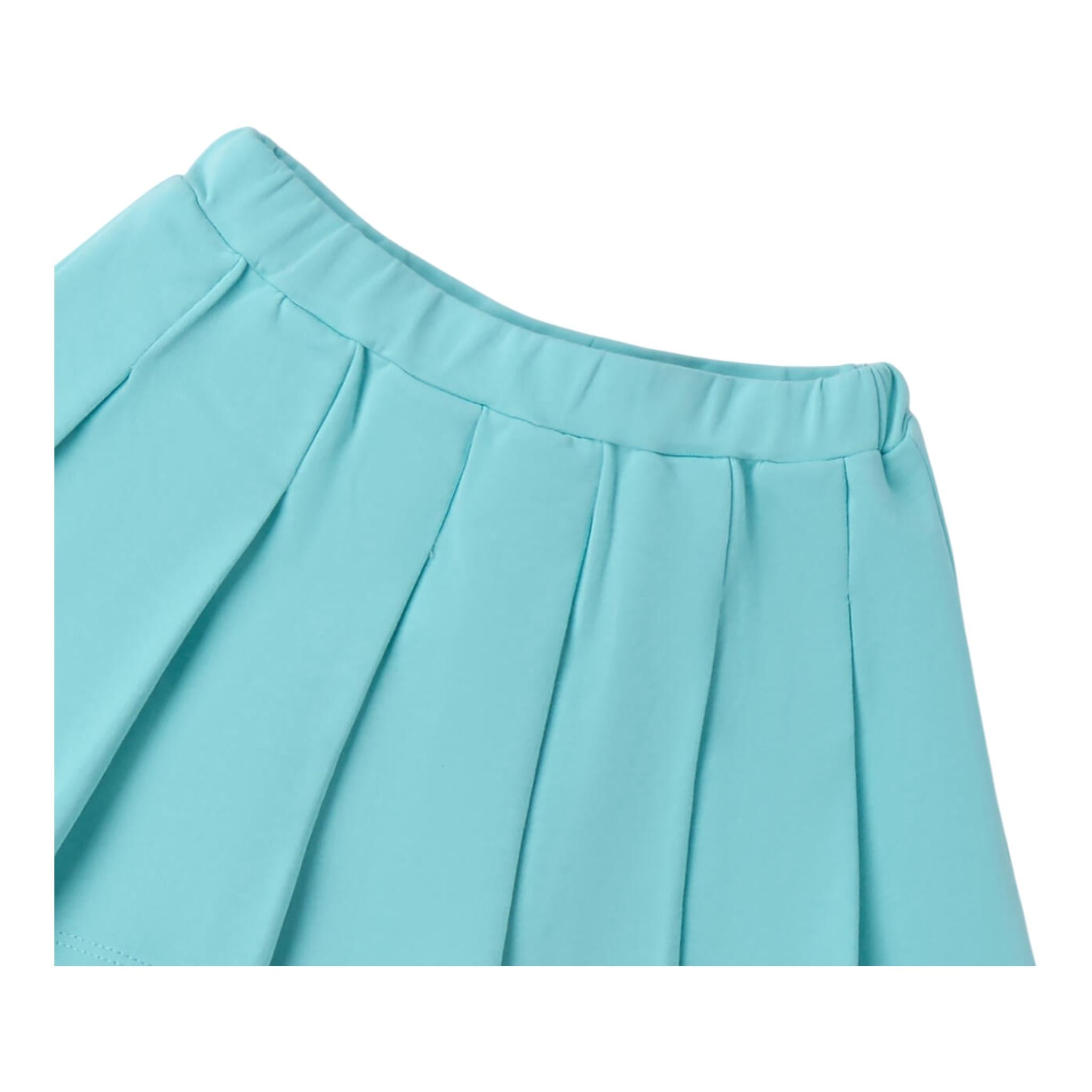 Sarabanda Gonna Tinta Unita con Elastico In Vita per Neonata 0B227 VERDE ACQUA SARABANDA 