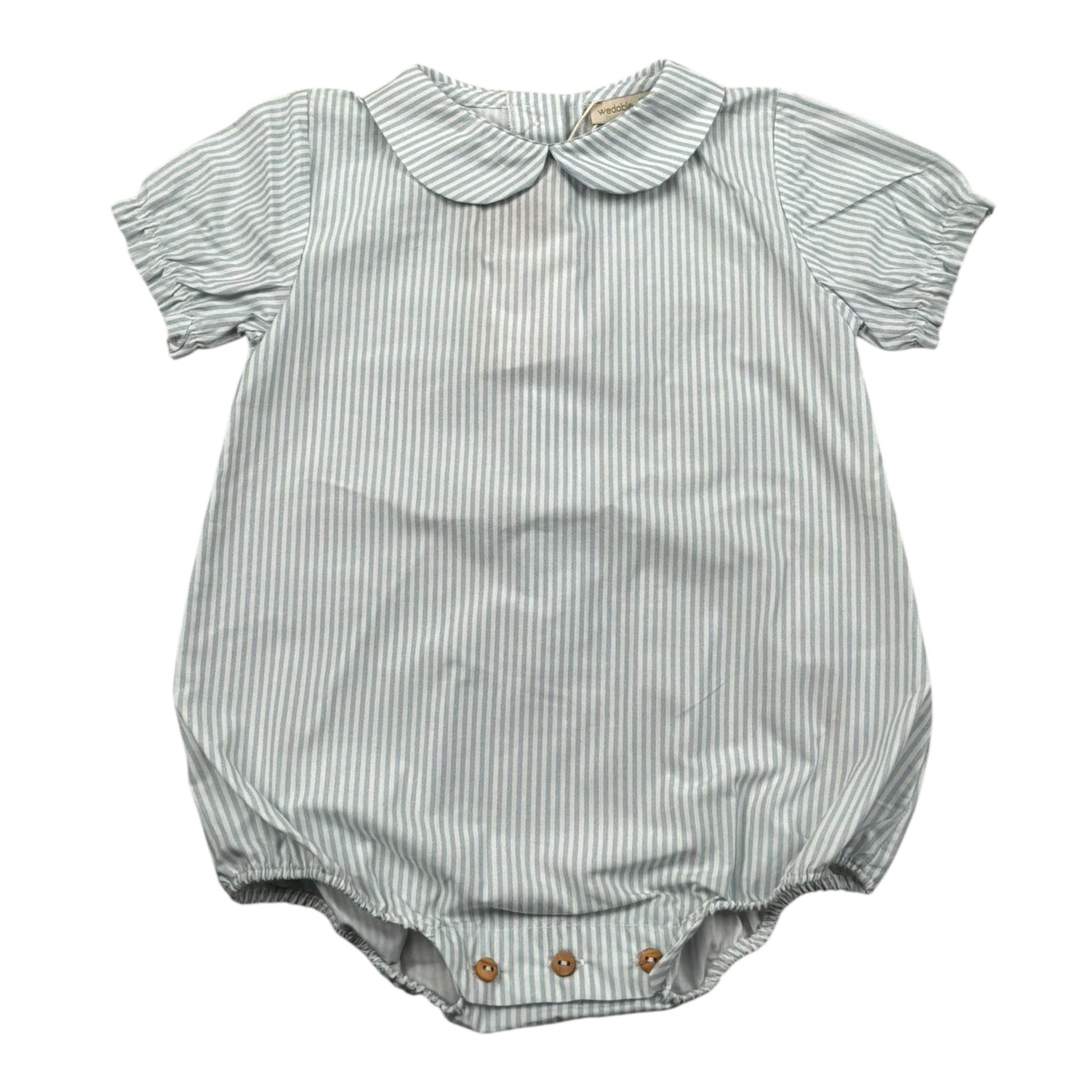 Wedoble Pagliaccetto Mezza Manica Fantasia A Righe per Neonato V2404716R BIANCO WEDOBLE 