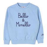 SAINT BARTH felpa girocollo tinta unita con stampa Azzurro per Bambino HUT0004 AZZURRO SAINT BARTH 