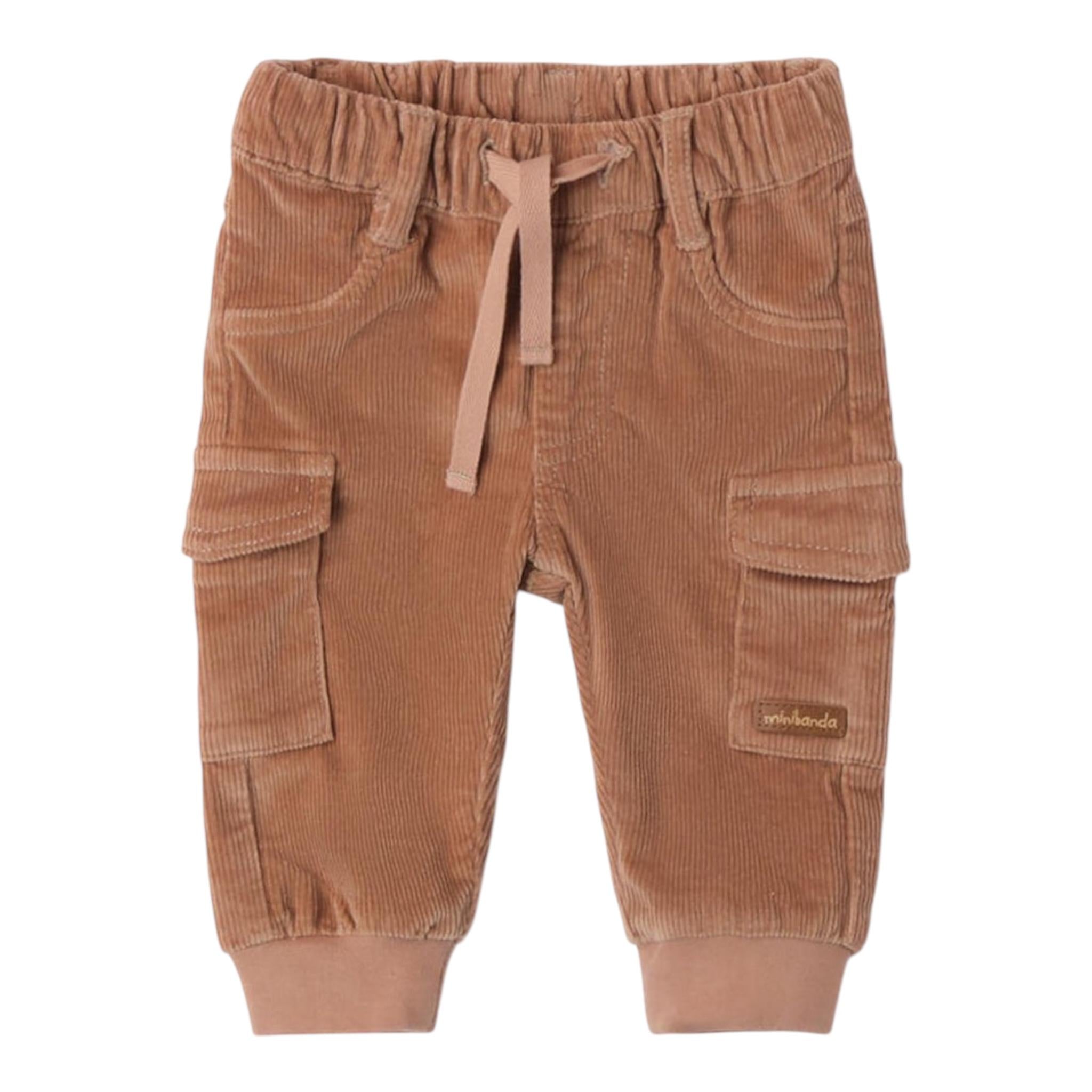 MINI BANDA pantalone in velluto tinta unita con elastico in vita Beige per Neonato A639 BEIGE MINI BANDA 