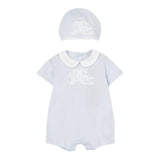 Dolce & Gabbana Set Pagliaccetto-Cappello Tinta Unita per Neonato L1JO7K AZZURRO DOLCE & GABBANA 