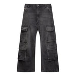 Diesel Jeans Modello Palazzo con Tasconi per Bambina J01725XXX NERO DIESEL 