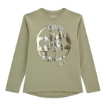 GUESS shirt tinta unita girocollo con stampa Verde per Bambina J4YI24K6YW4X VERDE GUESS 