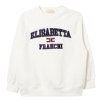 ELISABETTA FRANCHI felpa chiusa girocollo tinta unita con logo Panna per Neonata EGFE045 PANNA ELISABETTA FRANCHI 