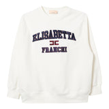 ELISABETTA FRANCHI felpa chiusa girocollo tinta unita con logo Panna per Neonata EGFE045 PANNA ELISABETTA FRANCHI 
