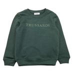 TRUSSARDI felpa girocollo tinta unita con stampa Verde per Bambino TBA25097FE VERDE TRUSSARDI 
