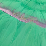 Met Abito Tinta Unita In Tulle con Logo Brillantinato per Bambina ME262 VERDE MET 