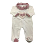 LA STUPENDERIA tutina tinta unita con profili in contrasto Panna per Neonata TBTT02 PANNA LA STUPENDERIA 