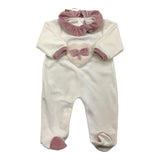LA STUPENDERIA tutina tinta unita con profili in contrasto Panna per Neonata TBTT02 PANNA LA STUPENDERIA 