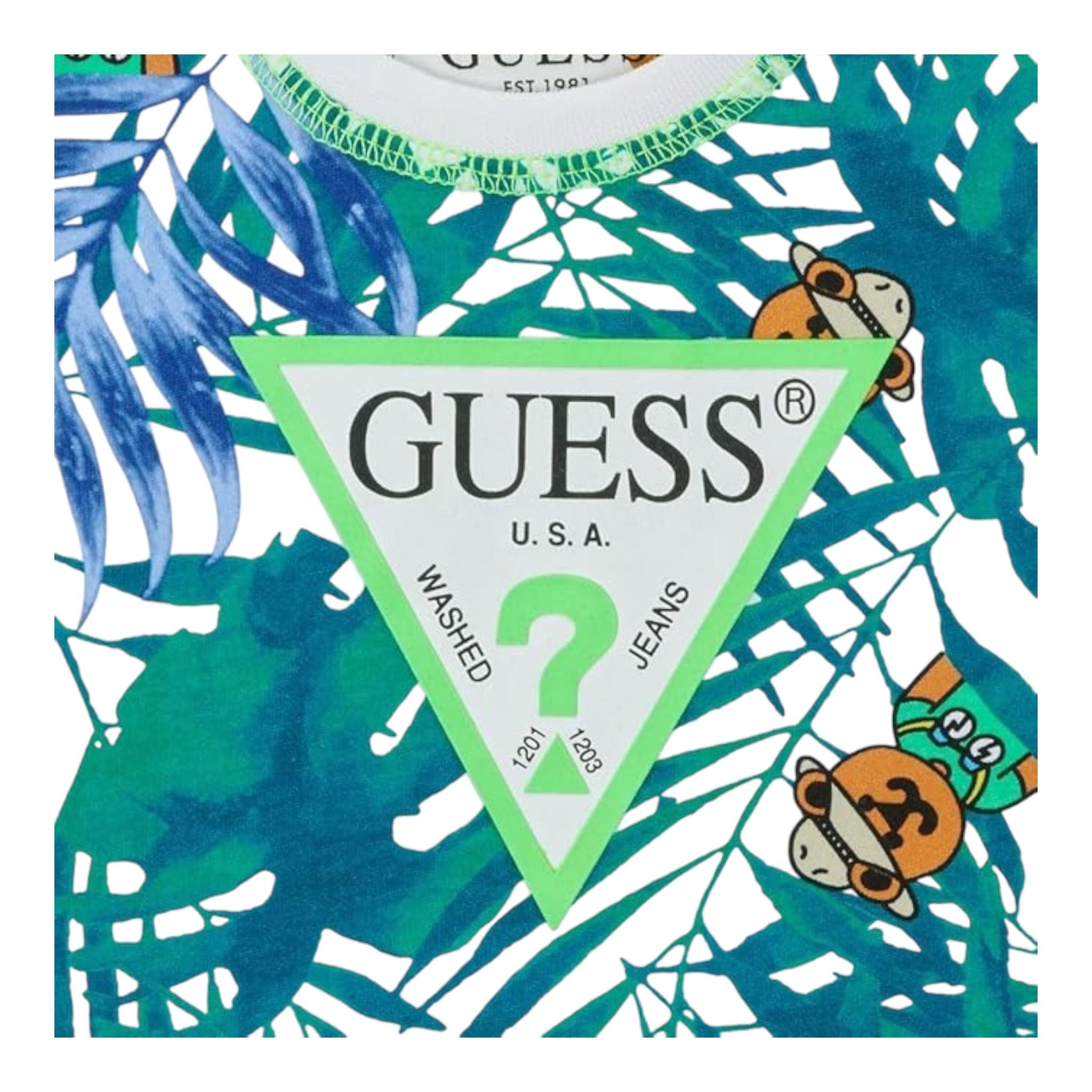 Guess Complet 2 Pezzi T-Shirt-Bermuda Bicolore per Neonato I2GG00K8HM3 BIANCO GUESS 