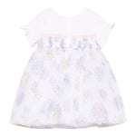 Monnalisa Abito Mezza Manica con Gonna Tulle per Bambina 31E906J BIANCO MONNALISA 