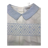 Patachou Completo T-Shirt-Bermuda Bicolore Bianco/Azzurro Per Neonato