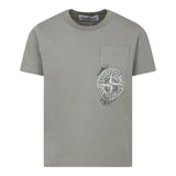 Stone Island T-Shirt Girocollo Tinta Unita con Logo per Bambino K1S162100012 VERDE STONE ISLAND 
