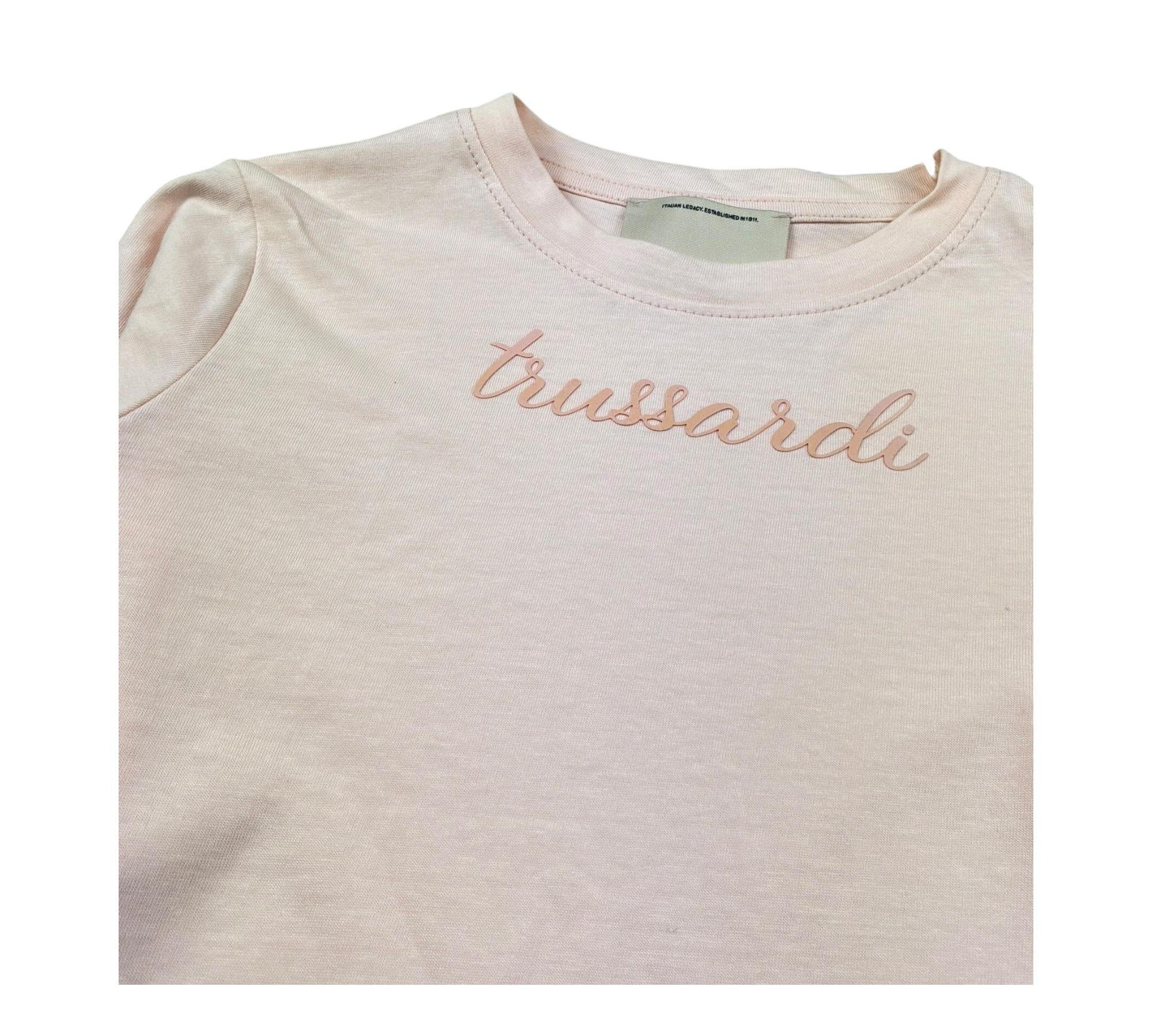 Trussardi Shirt Girocollo Tinta Unita con Logo per Bambina TGP26013TS ROSA TRUSSARDI 