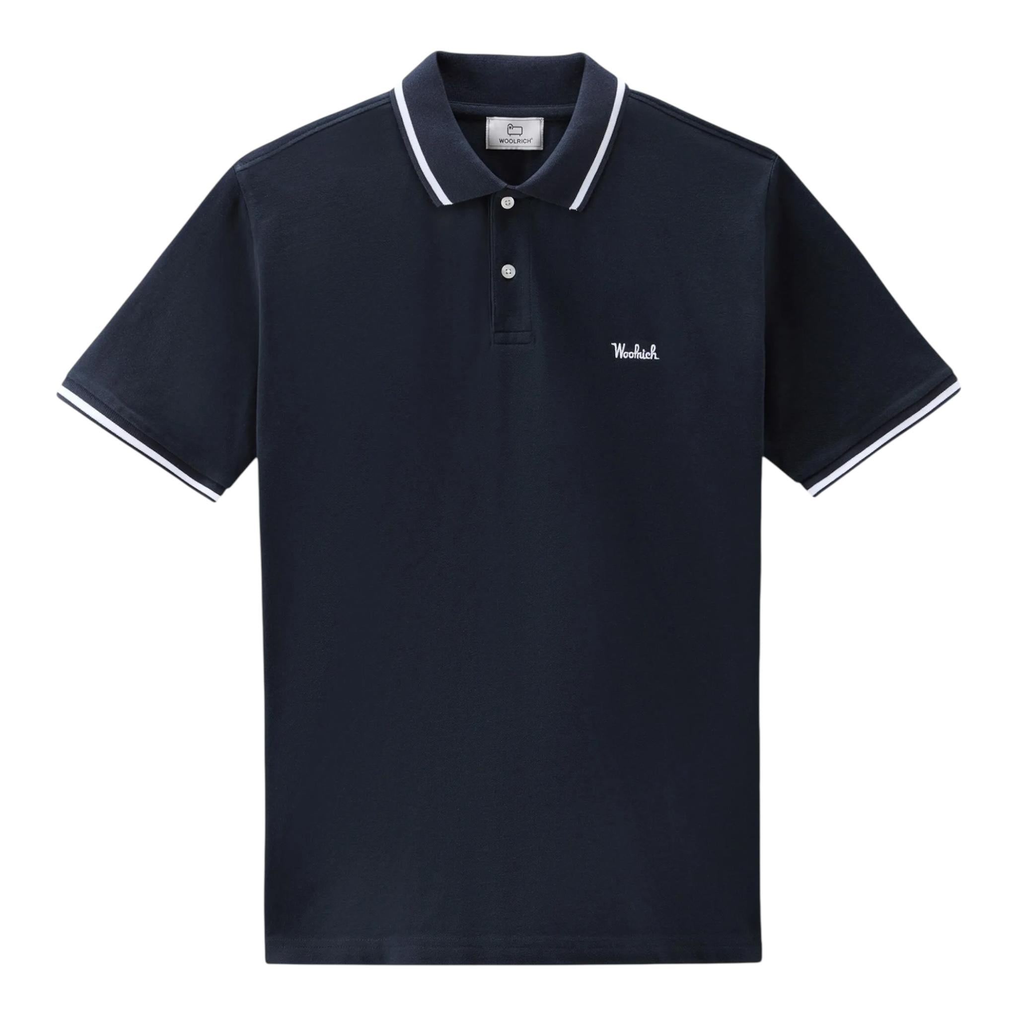 Woolrich Polo Mezza Manica Tinta Unita per Bambino CFWKPO0036 BLU WOOLRICH 