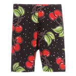 Monnalisa Leggins Ciclista Tinta Unita con Stampa Ciliegie per Bambina 115414 NERO MONNALISA 