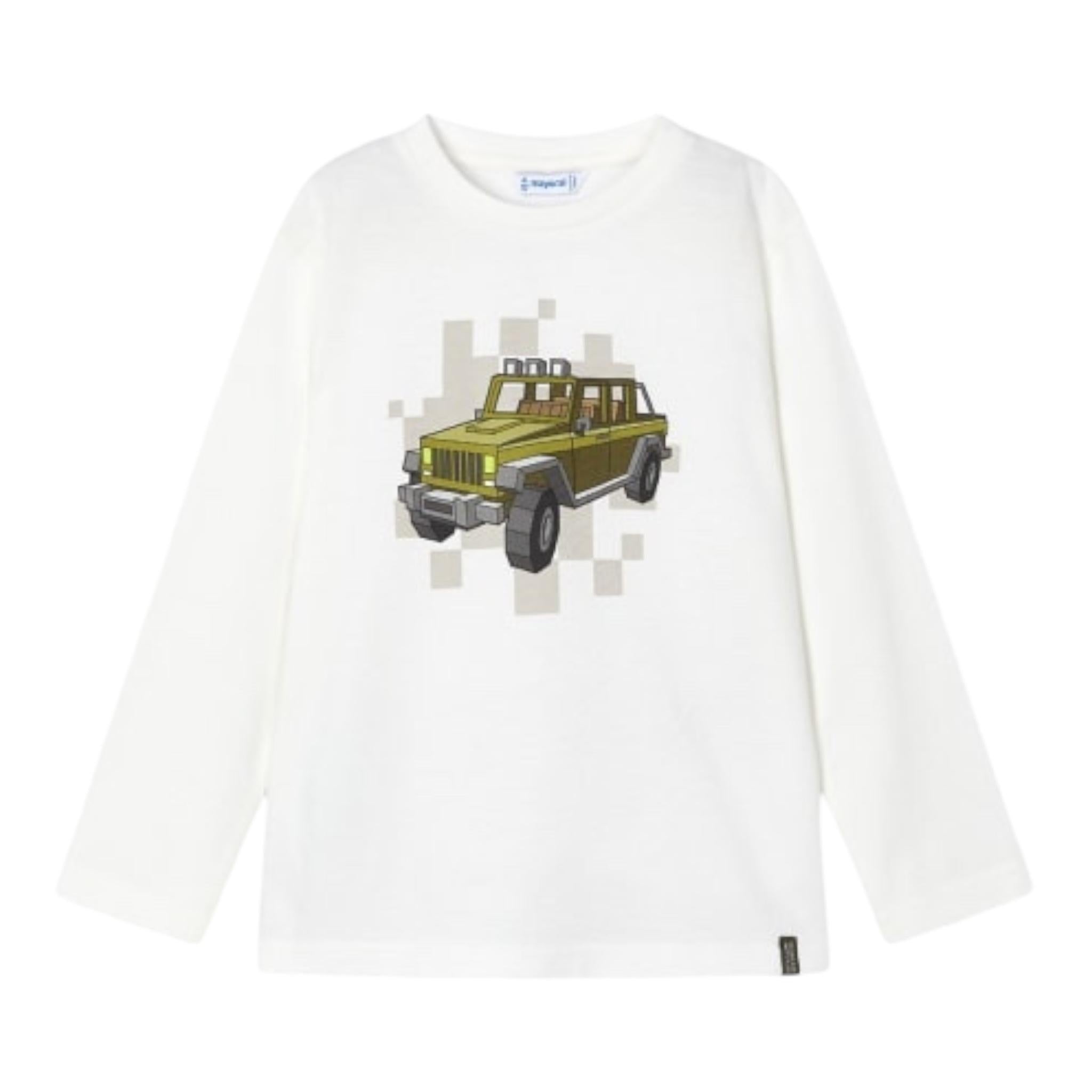 MAYORAL shirt girocollo tinta unita con stampa in contrasto Bianco per Neonato 4052XX BIANCO MAYORAL 