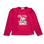MOUSSE felpa tinta unita girocollo con stampa Fuxia per Bambina SBUFFO FUXIA MOUSSE 