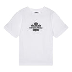Dsquared2 T-Shirt Girocollo Tinta Unita con Stampa per Bambino DQ2743X BIANCO DSQUARED2 
