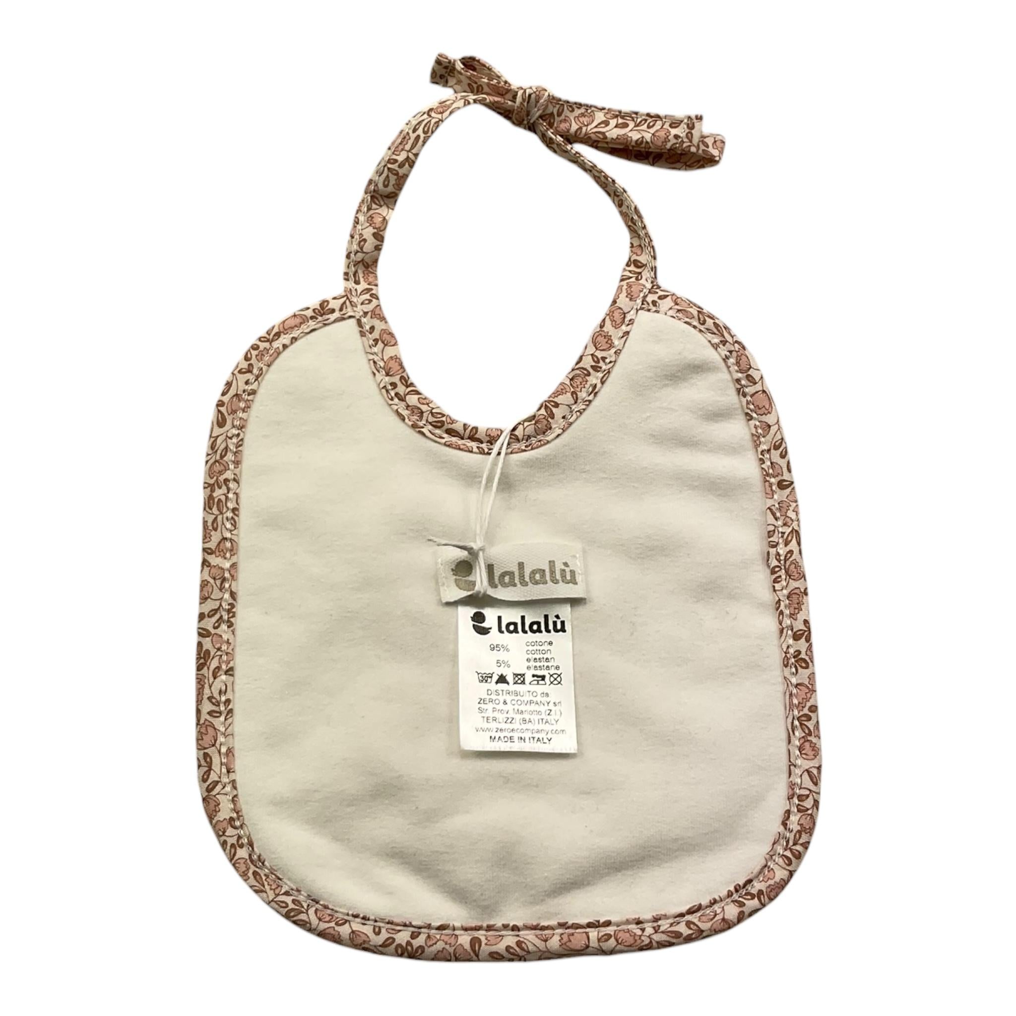 LALALU' bavetta tinta unita con ricami Bianco per Neonata BAVL9N BIANCO LALALU' 