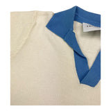 Trussardi Polo Mezza Manica Tinta Unita con Profili In Contrasto Panna per Bambino