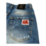 Patriot Bermuda In Denim Tinta Unita con Strappi per Bambino PBC1478 BLU PATRIOT 