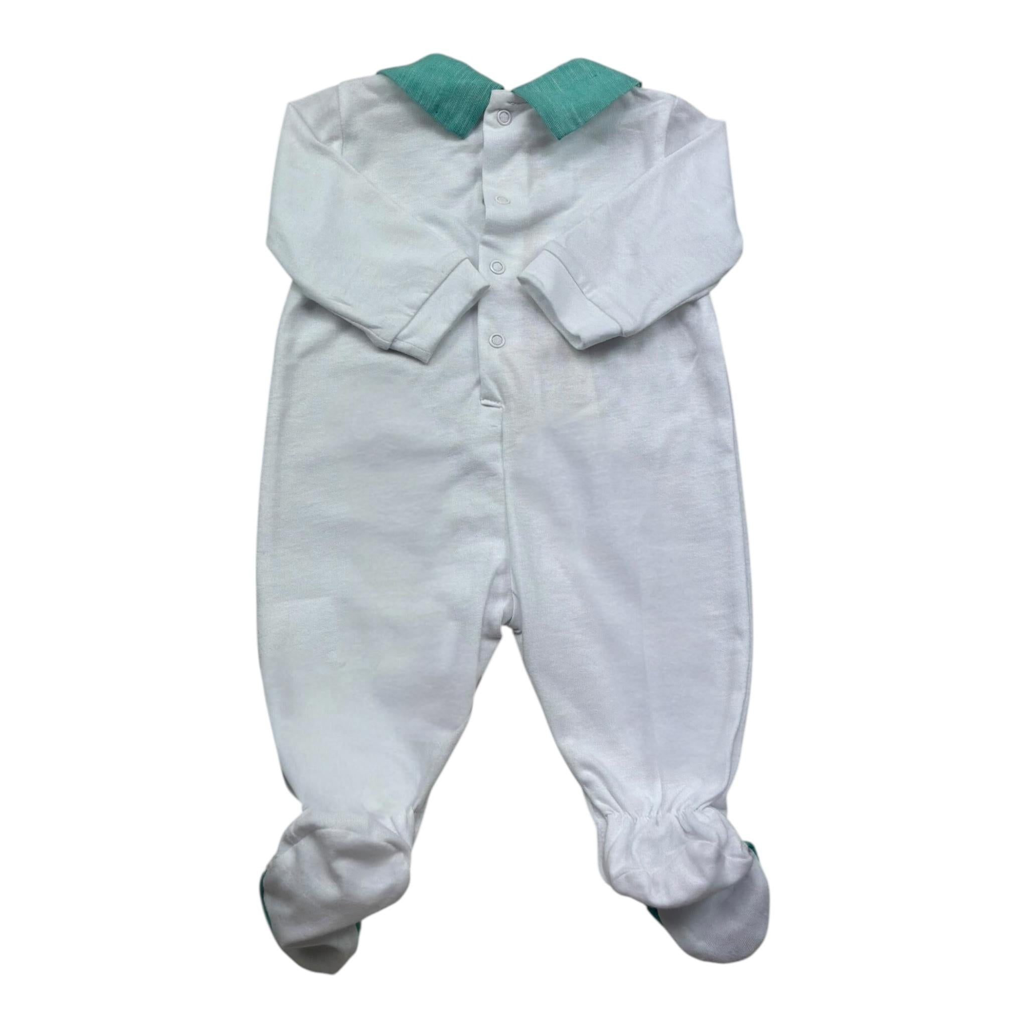 Isabel & Martinez Tutina Manica Lunga Tinta Unita con Colletto In Contrasto per Neonato IM25N491 BIANCO ISABEL & MARTINEZ 