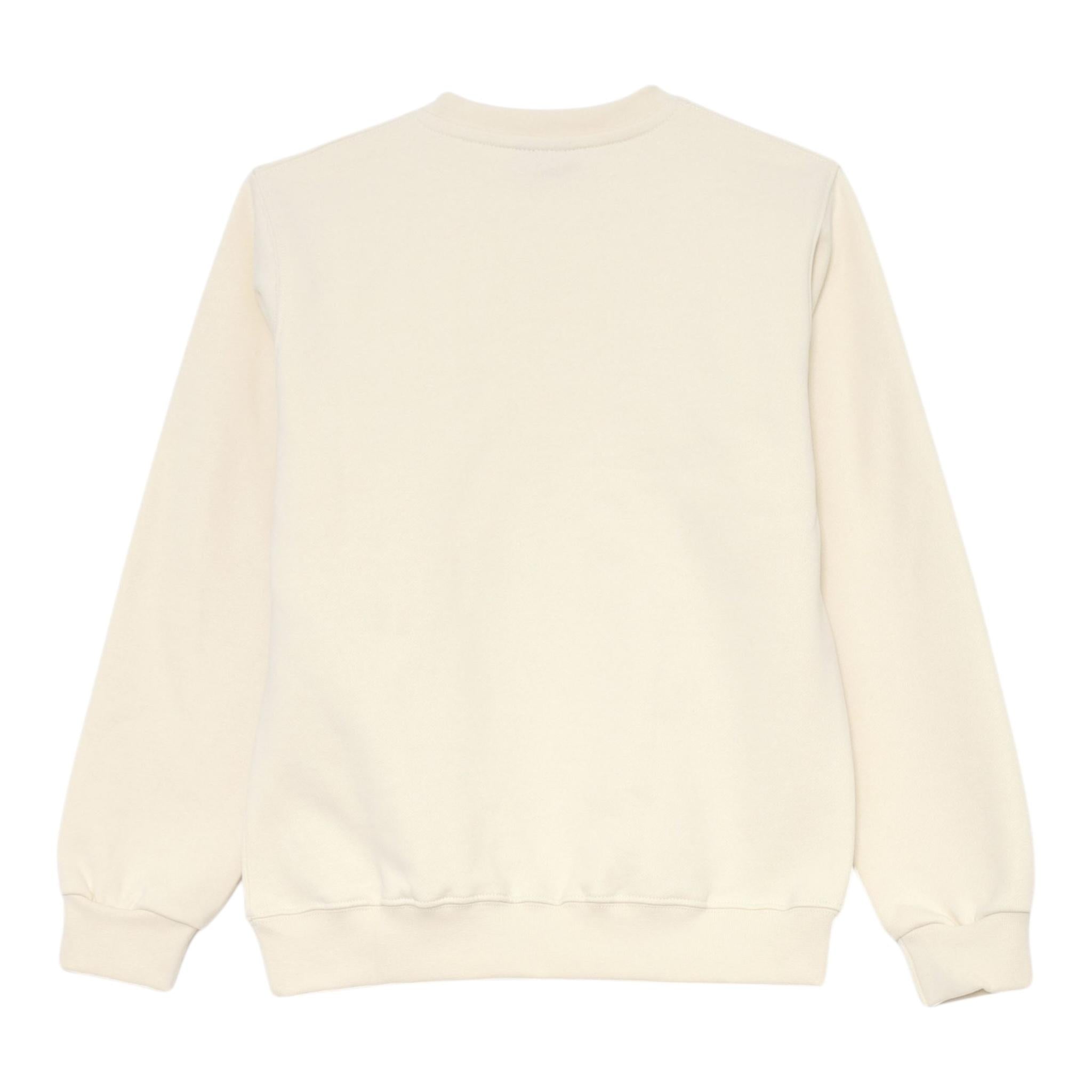 DISCLAIMER felpa tinta unita girocollo con stampa Panna per Bambino 24IDK58231 PANNA DISCLAIMER 