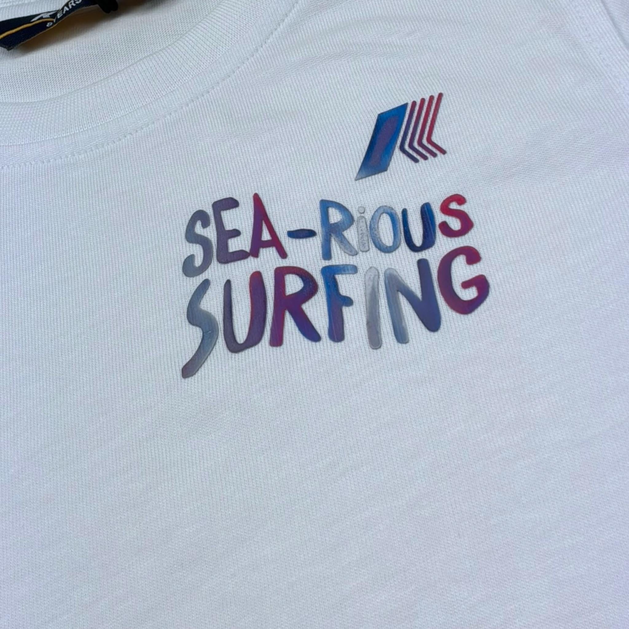 K-Way T-Shirt Girocollo Tinta Unita con Stampa per Bambino K1161ZW BIANCO K-WAY 