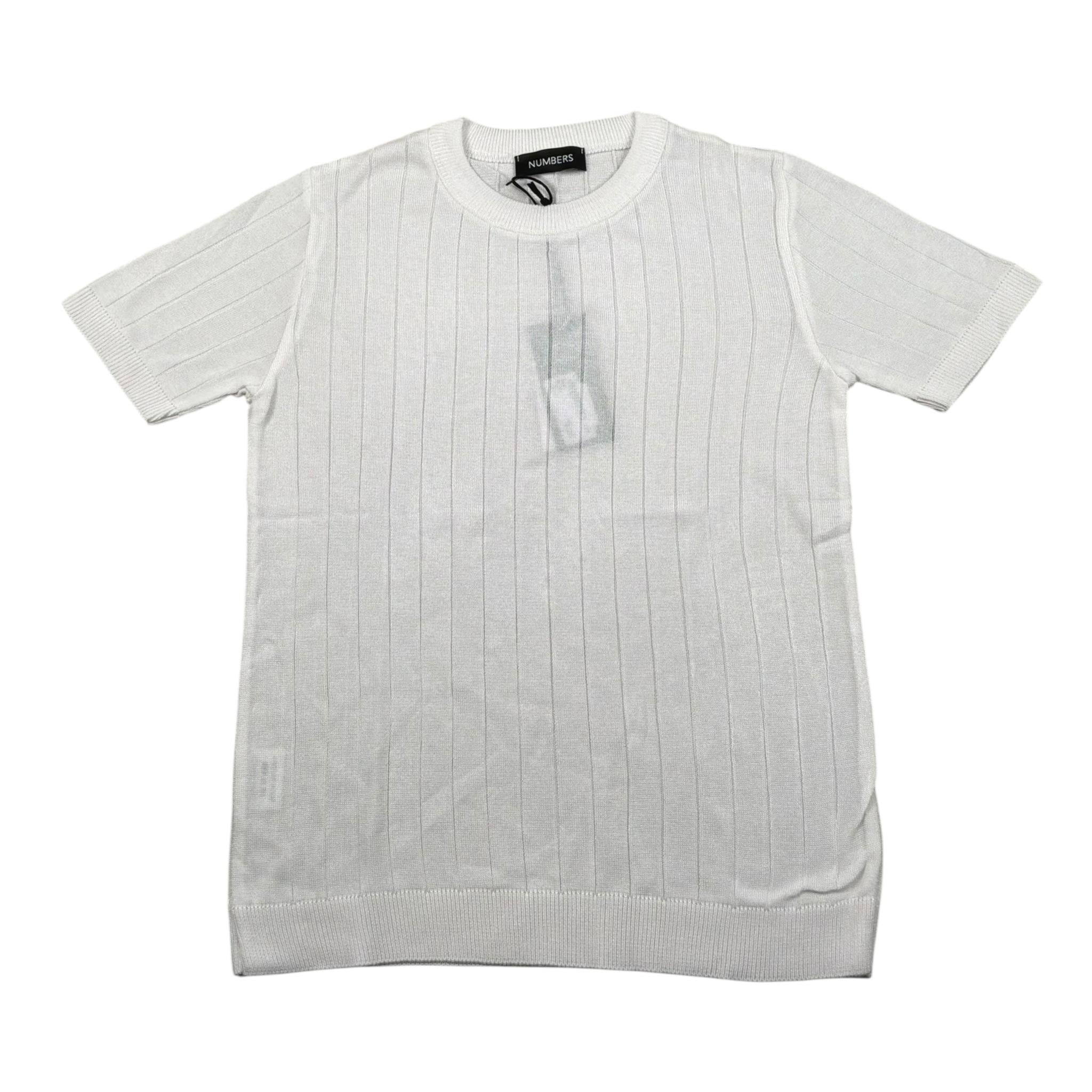 Numbers T-Shirt Girocollo In Filo Tinta Unita per Bambino FIL07 BIANCO NUMBERS 