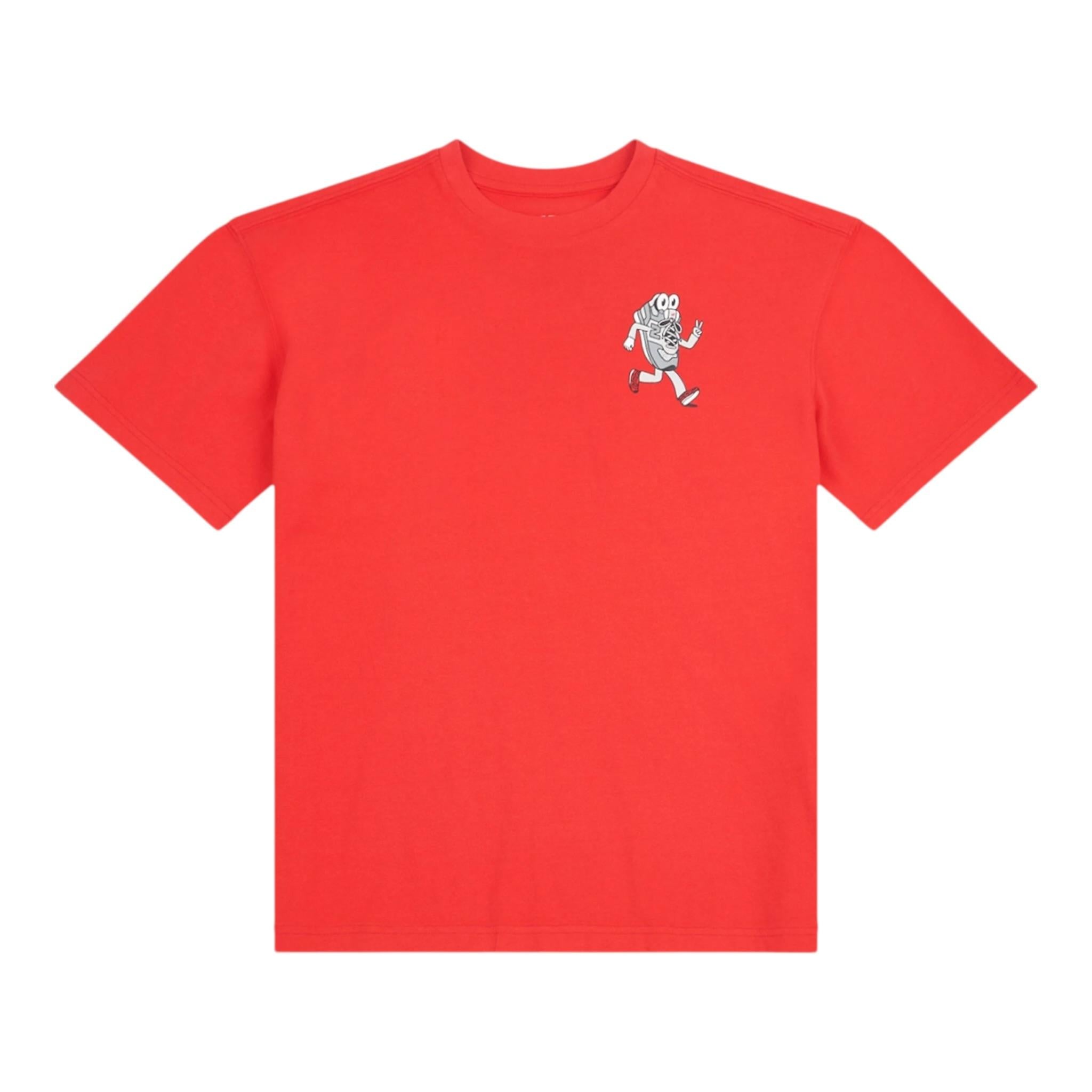 New Balance T-Shirt Girocollo Tinta Unita con Stampa per Bambino LAKB0171 ROSSO NEW BALANCE 