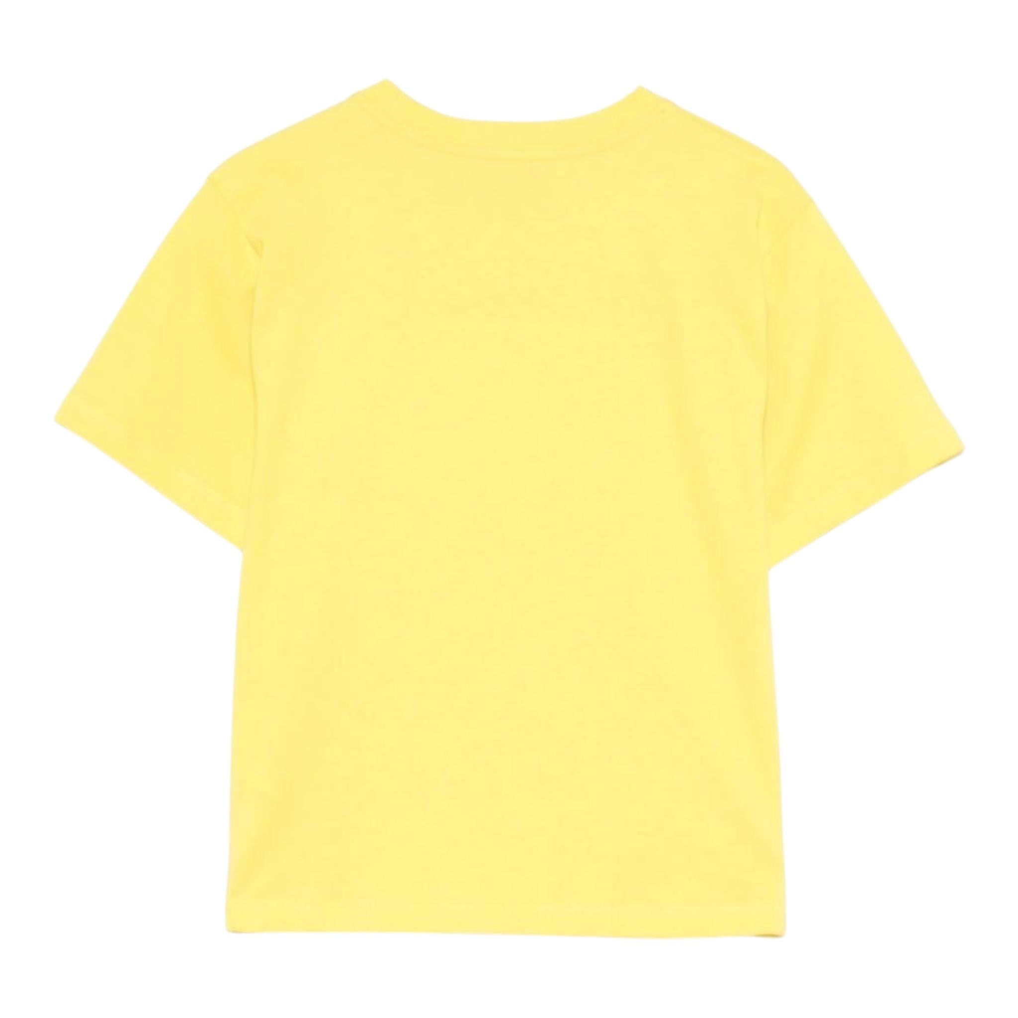 Moschino T-Shirt Girocollo Tinta Unita con Stampa per Neonato MU,04C GIALLO MOSCHINO 