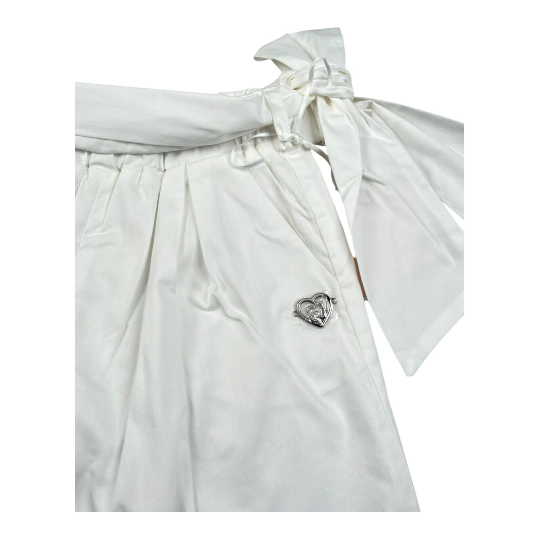 Liu Jo Pantalone Tinta Unita Modello Palazzo per Bambina KA5063X BIANCO LIU JO 