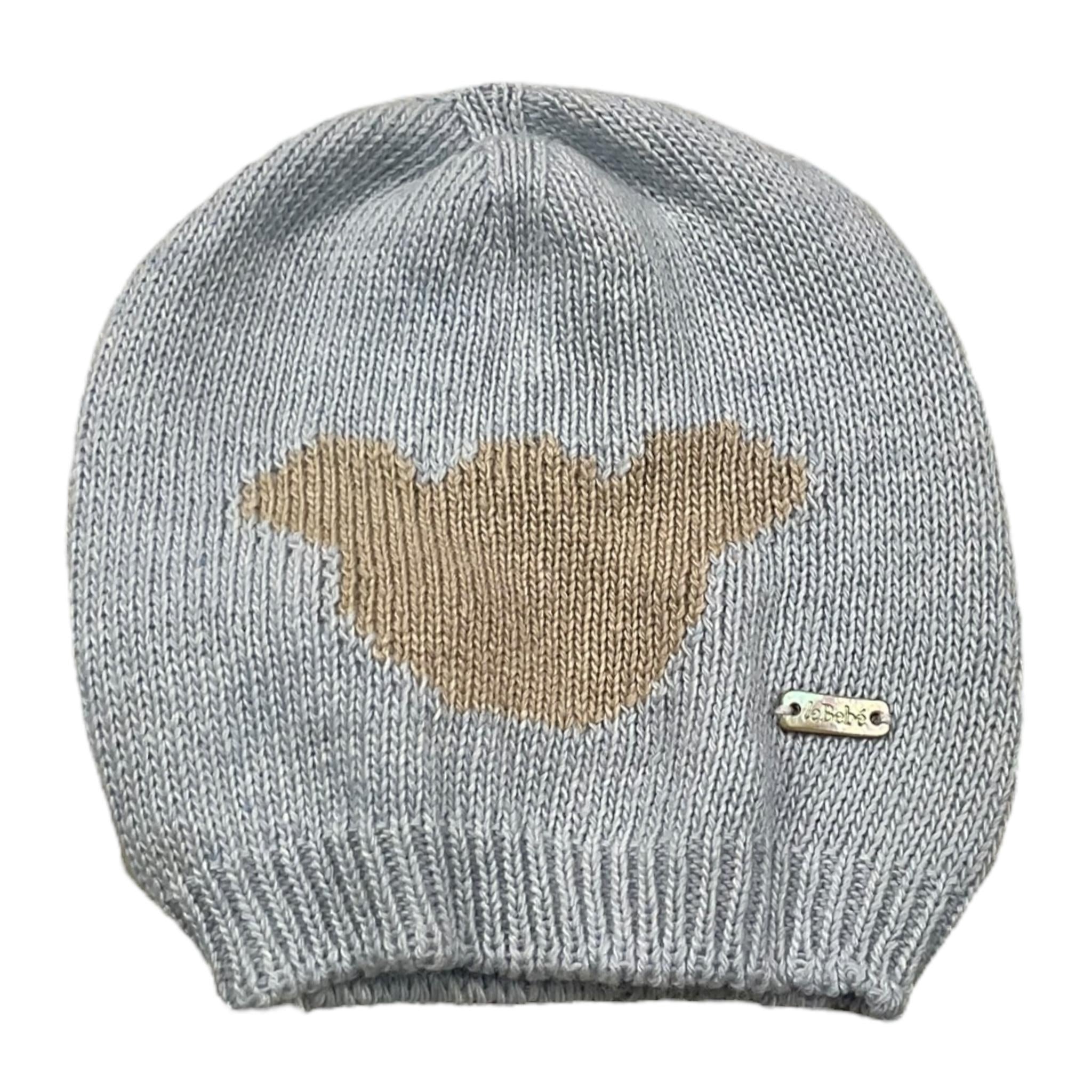 LE BEBE' cappello tinta unita con ricamo orso Azzurro per Neonato LBB5052 AZZURRO LE BEBE' 