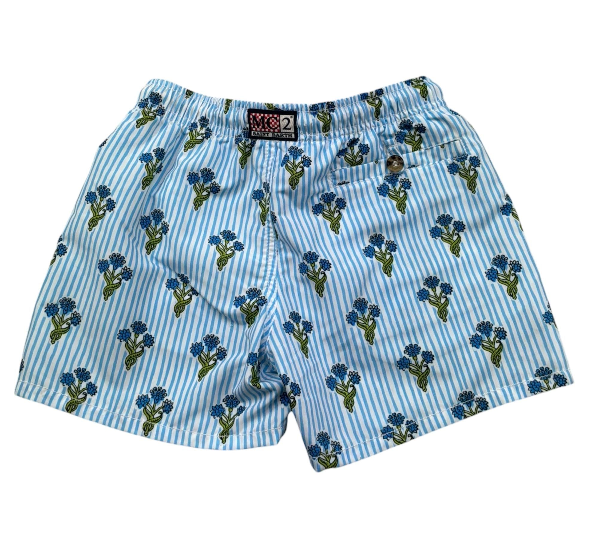 Saint Barth Costume Fantasia A Righe per Bambino CAPRESE BIANCO/AZZURRO SAINT BARTH 