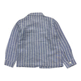 M+E' Camicia Tinta Unita con Fantasia A Righe Bianco per Bambino